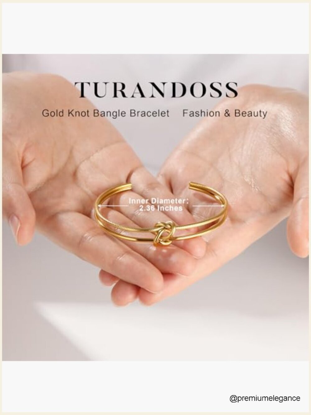 Gold Knot Bangle Bracelet Adjustable 18K Plated Stainless Steel Dainty Cuff - Picture 5 of 7